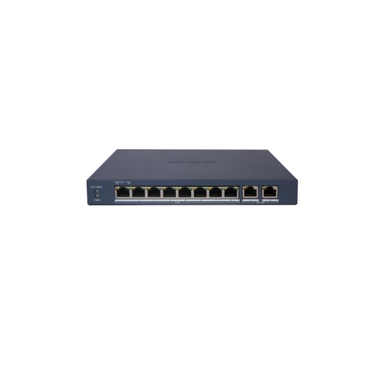 Switch Gigabit PoE+, Administrable, 8 Puertos 1000 Mbps PoE+ m�s 2 Puertos 1000 Mbps de Uplink, modo extendido hasta 300 Metros